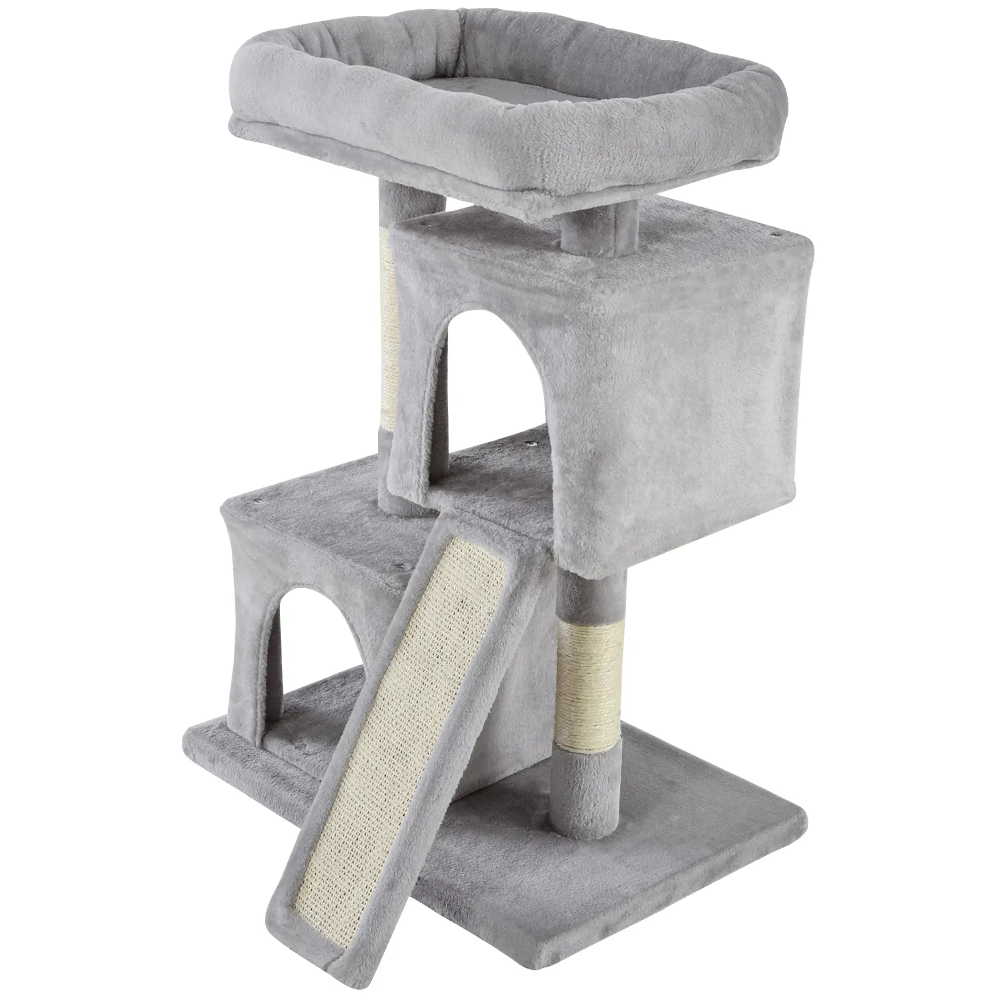 Cat Tree for Indoor Cats 83cm Cat Scratching Post Scratch Board Kitten Tower Climbing Frame Grey