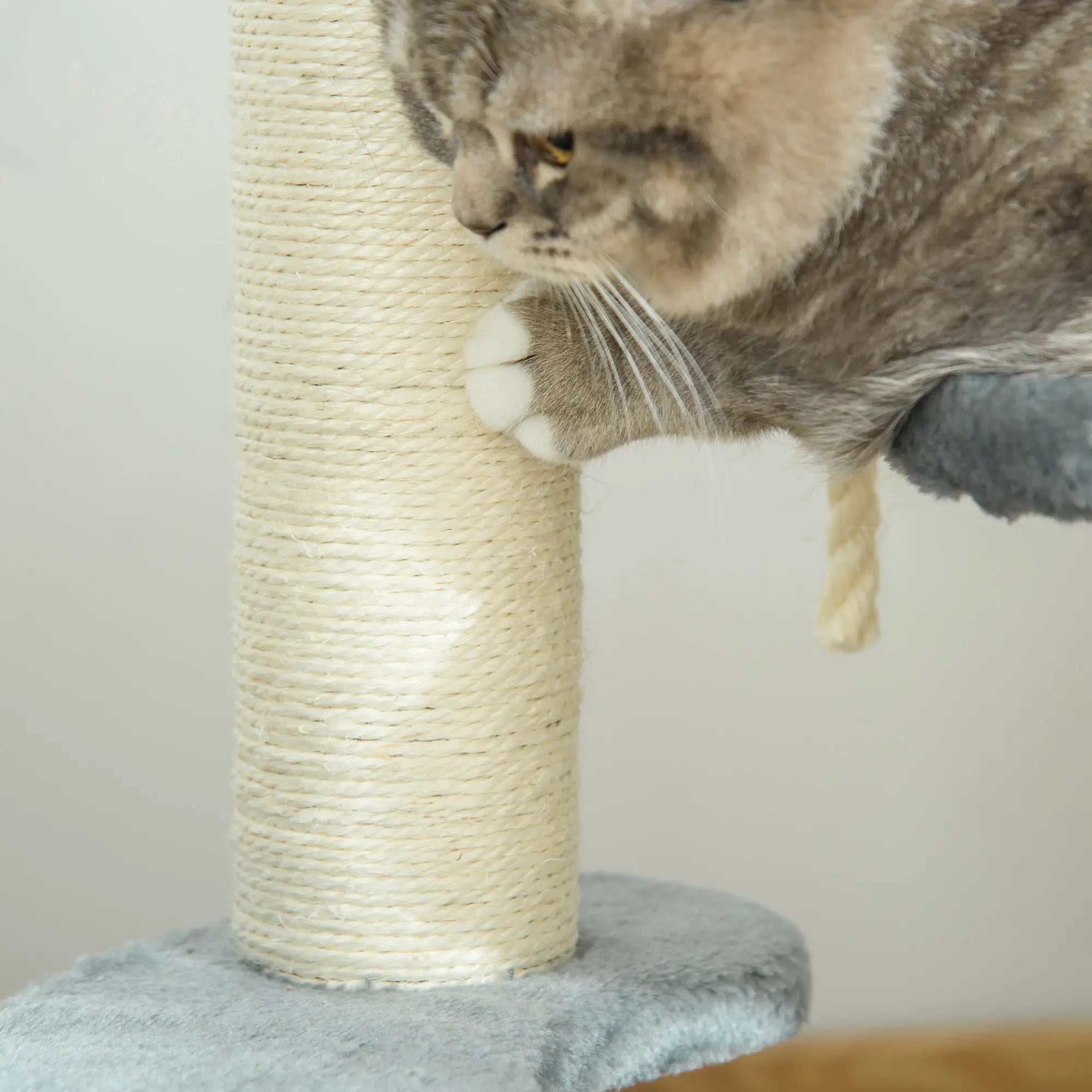 65cm Cat Tree, Cat Tower for Kittens, Small Cat Condo with Sisal Scratching Posts, Hanging Rope, Perches - Grey
