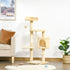 Cat Tree for Indoor Cats Pet Activity Centre Kitty Condo Climbing Scratching Post with Toys 4-tier 114cm Tall Beige