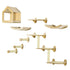 8 Piece Cat Shelves Set, with Cat House, Three Perches, Three Scratching Posts