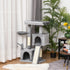 Cat Tree Tower for Indoor Cats, 111cm Kitten Activity Centre with Scratching Post Pad Hammock Condo Bed Ball Toy, Grey