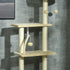 Floor to Ceiling Cat Tree for Indoor Cats, 6-Tier Play Tower Climbing Activity Center with Scratching Post, Platforms, Bed, Hammock, Adjustable Height 230-250cm, Beige