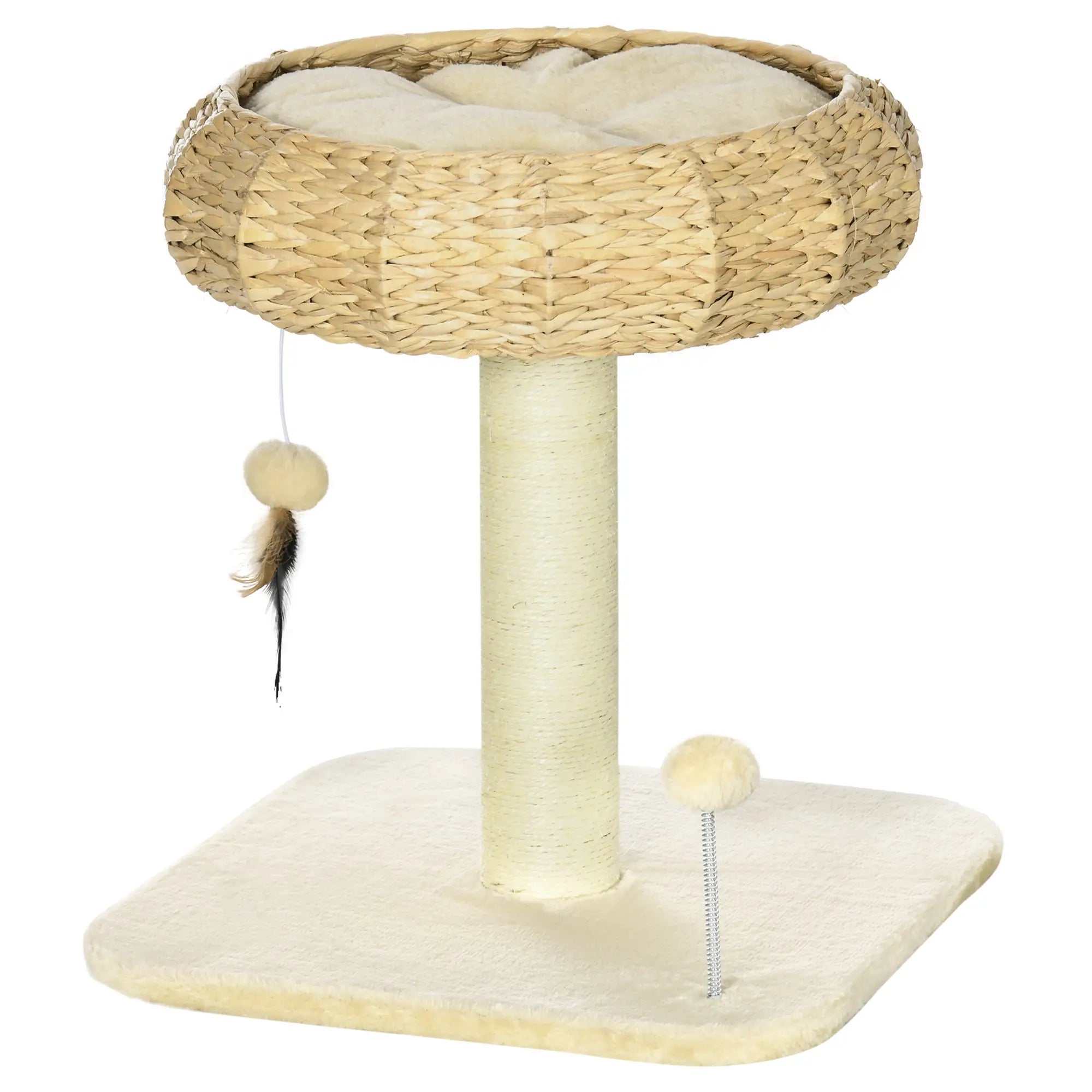 51cm Cat Tree Kitten Tower, with Sisal Scratching Post, Top Bed, Toy Ball