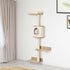 Wall-Mounted Cat Tree, with Cat House, Bed, Scratching Post - Beige