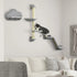 Three-Piece Wall-Mounted Cat Shelves, with Hammock, Ladder, Platforms, Scratching Post - Grey