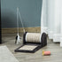 Cat Scratcher, Sisal Cat Scratching Board Mat Pad with Roller, Feather Toy, 44 x 24 x 16 cm, Grey