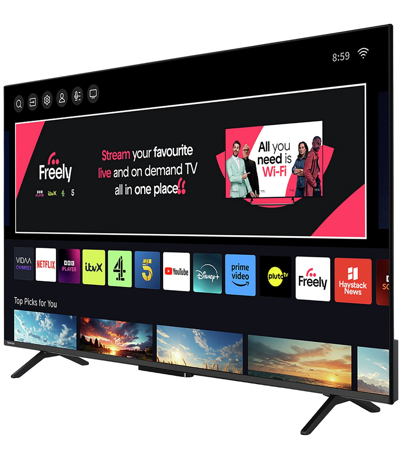 **£5 RAFFLE** Toshiba UV2F53DBU 50" 4K Ultra HD Smart Freely TV [2024] - 50UV2F53DBU