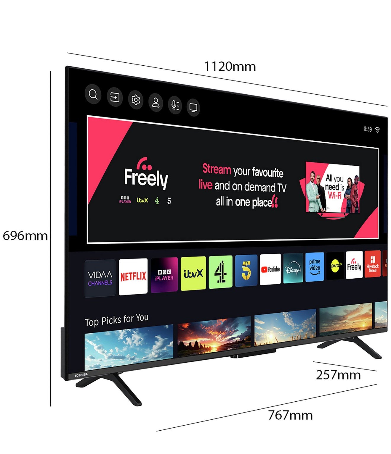 **£5 RAFFLE** Toshiba UV2F53DBU 50" 4K Ultra HD Smart Freely TV [2024] - 50UV2F53DBU