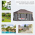 3 x 4m Aluminium Garden Gazebo, Marquee Canopy Shelter Pavilion Party Tent with Nets and Curtains for Garden and Deck, Coffee