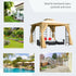 3(m) x 3(m) Garden Gazebo, Double Roof Outdoor Gazebo Canopy Shelter with Netting, Solid Steel Frame, for Garden, Lawn and Deck, Beige