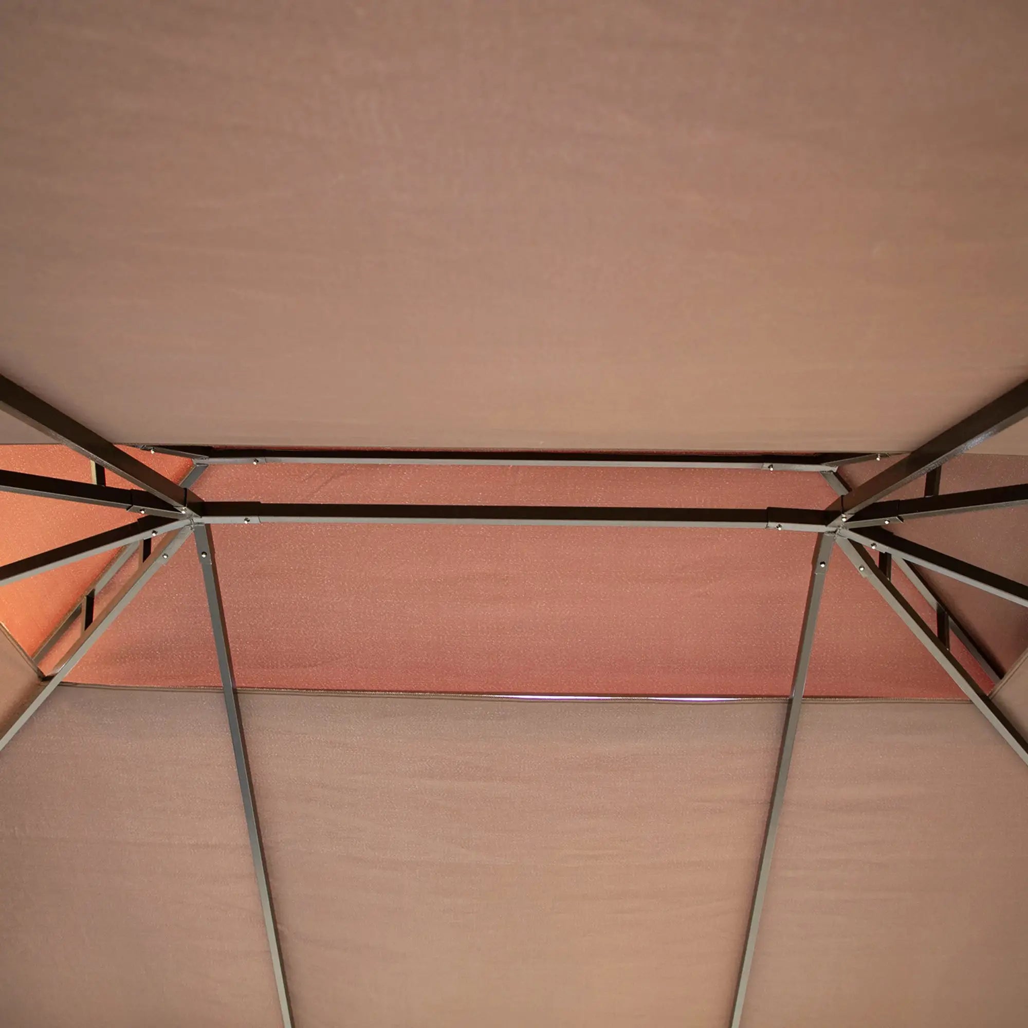 3 x 4m Aluminium Garden Gazebo, Marquee Canopy Shelter Pavilion Party Tent with Nets and Curtains for Garden and Deck, Coffee