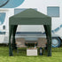2 x 2 m Garden Pop Up Gazebo, Wedding Party Tent Marquee, Water Resistant Awning Canopy with Sidewalls, Windows, Carry Bag, Green