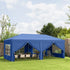 3 x 6 m Garden Pop Up Gazebo, Wedding Party Tent Marquee, Water Resistant Awning Canopy with Sidewalls, Windows, Carry Bag, Blue
