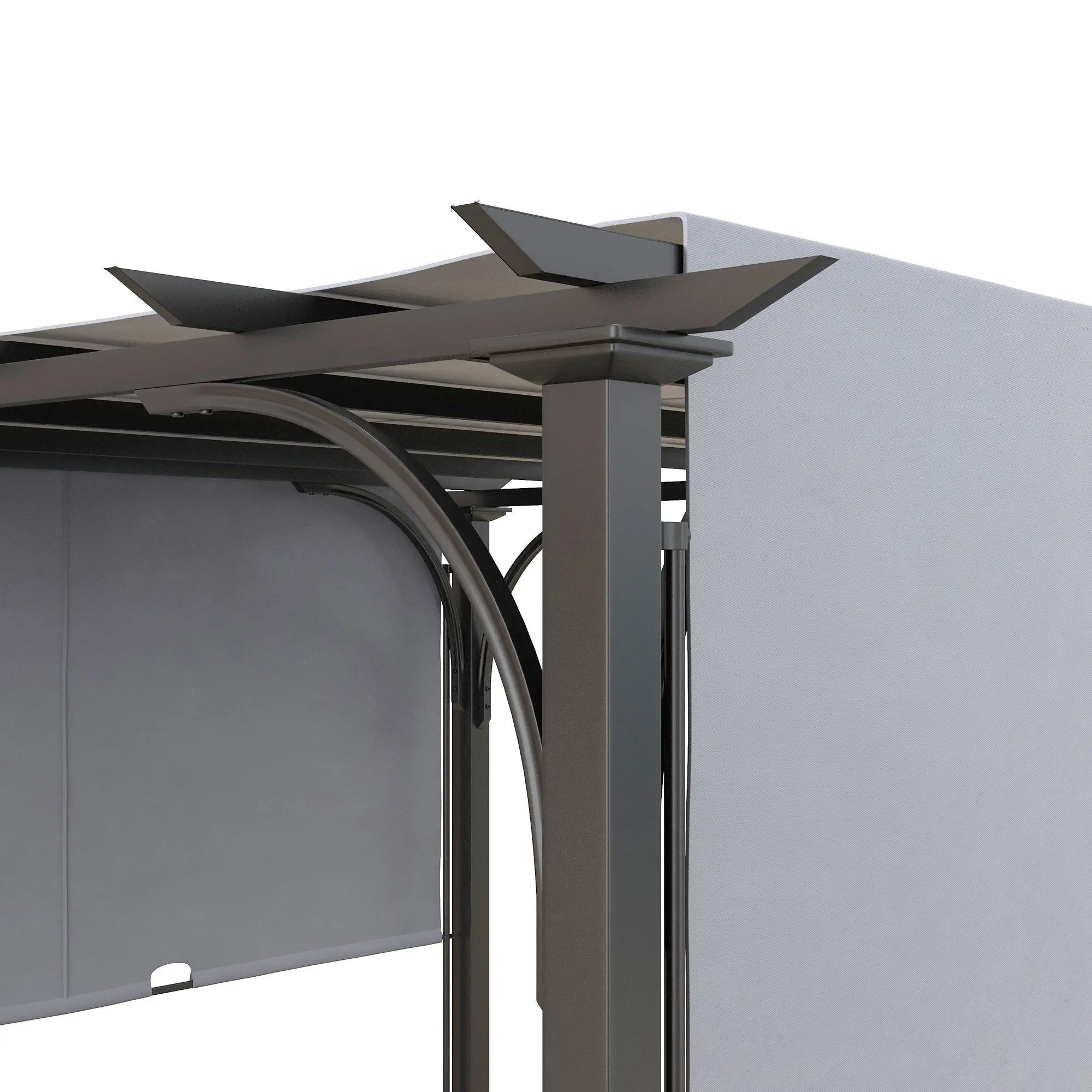 3 x 3(m) Outdoor Pergola, Garden Pergola Gazebo with Adjustable Canopy, Grey