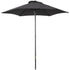 2m Garden Parasol Umbrella, Outdoor Sun Shade with 6 Sturdy Ribs for Balcony, Bench, Garden, Black