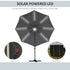 3(m) LED Cantilever Parasol Outdoor Sun Umbrella w/ Base Solar Lights Grey
