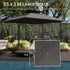 .5x3 m Garden Cantilever Parasol with Solar LED Lights and Centre Light, Aluminium Large Square Patio Umbrella, UPF50+ Hanging Sun Shade with Cross Base, Crank Handle and Tilt, Grey
