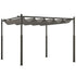 3 x 3(m) Metal Pergola with Retractable Roof and Magnetic Fixture, Outdoor Gazebo Garden Pergola Kit Sun Shade Canopy, UPF30+, 80mm Metal Column, Grey