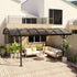 5 x 3(m) Hardtop Gazebo Aluminium Pavilion Carport Garden Shelter Pergola with Polycarbonate Roof, Brown