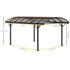 5 x 3(m) Hardtop Gazebo Aluminium Pavilion Carport Garden Shelter Pergola with Polycarbonate Roof, Brown