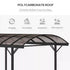 5 x 3(m) Hardtop Gazebo Aluminium Pavilion Carport Garden Shelter Pergola with Polycarbonate Roof, Brown