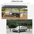 5 x 3(m) Hardtop Gazebo Aluminium Pavilion Carport Garden Shelter Pergola with Polycarbonate Roof, Brown
