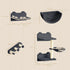 4PCs Wall-Mounted Cat Shelves w/ Scratching Post, Hammock, Nest - Dark Grey