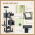 177cm Cat Tree with Scratching Post, Hammock, Cat House - Dark Grey