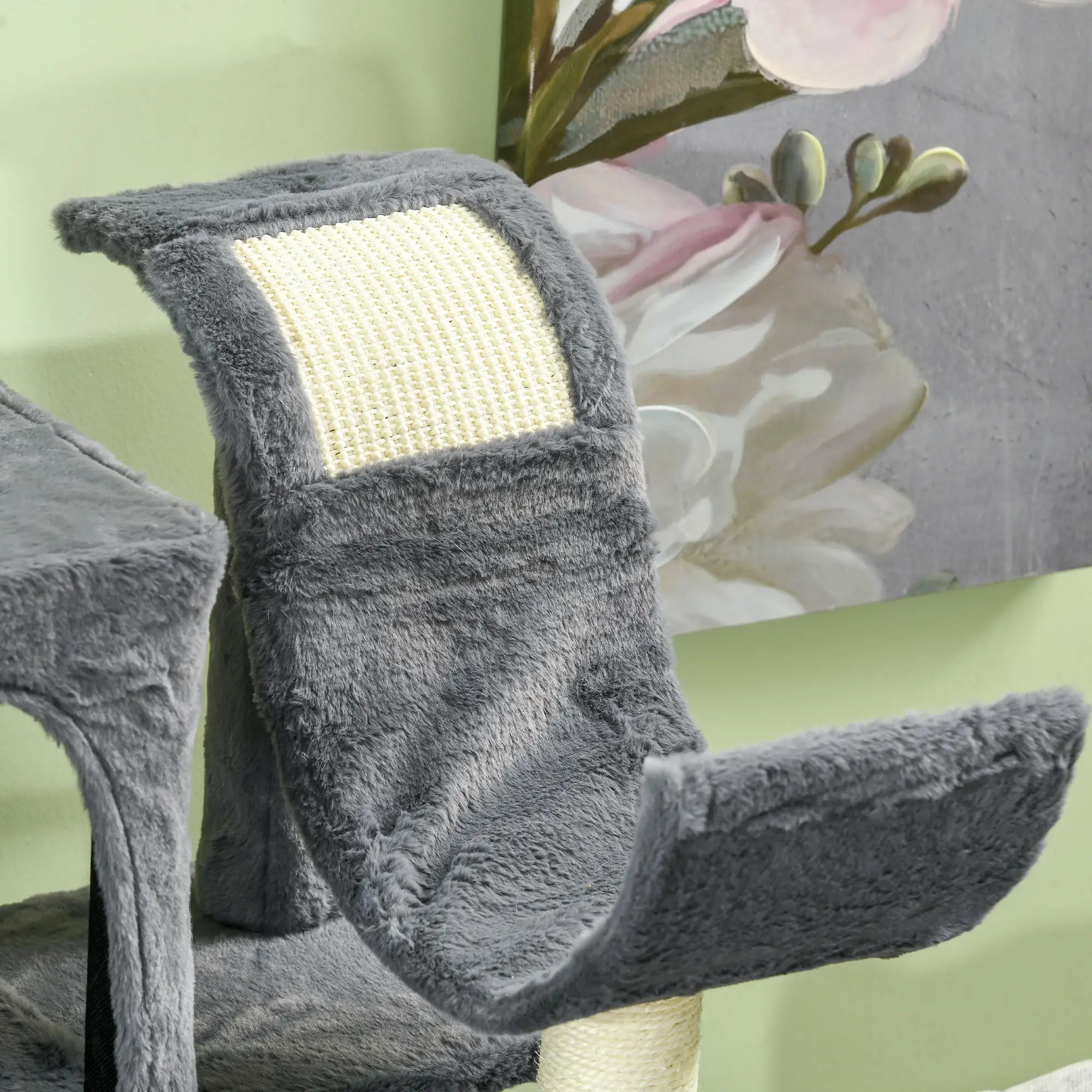 177cm Cat Tree with Scratching Post, Hammock, Cat House - Dark Grey