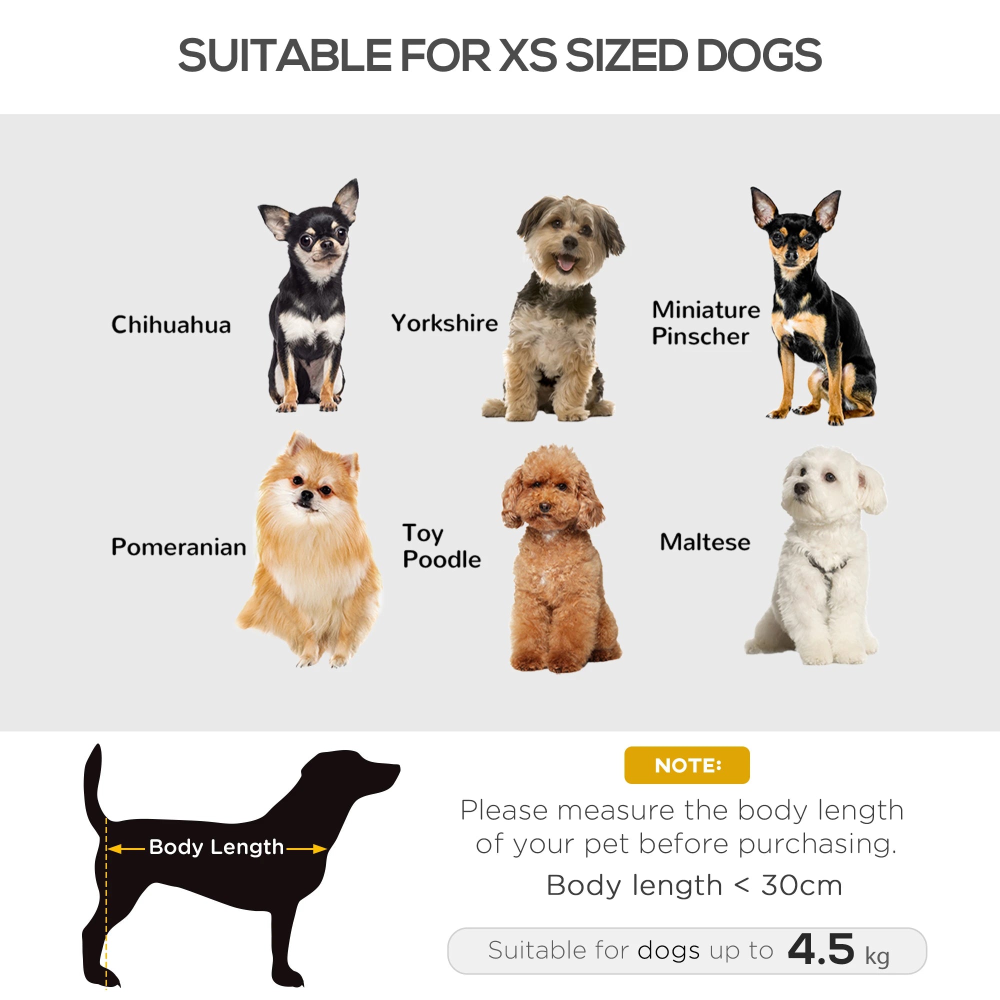 Dog Sofa for XS and S Size Dogs, Pet Chair Bed with Soft Cushion, Cat Sofa Couch with Washable Cover, Wooden Frame, 66.5 x 45 x 35.5 cm, Grey