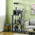 177cm Cat Tree with Scratching Post, Hammock, Cat House - Dark Grey