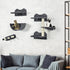 4PCs Wall-Mounted Cat Shelves w/ Scratching Post, Hammock, Nest - Dark Grey