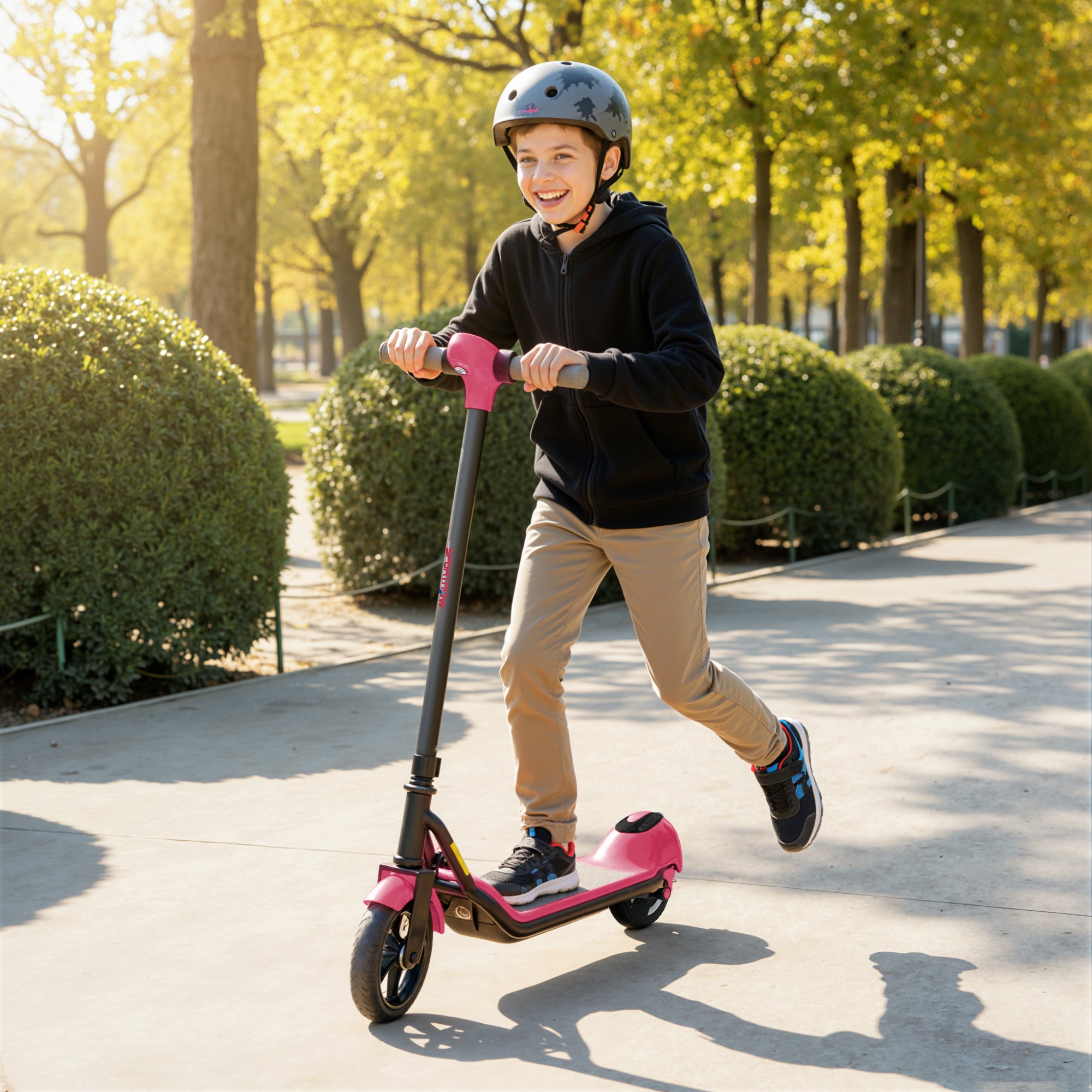 SPORTNOW Electric Scooter, Lightweight E Scooter with LED Display, Pink