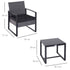 2 Seater Rattan Patio Set W/ Cushions-Grey/Black