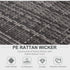 6-Seater Rattan Sofa Furniture Set W/ Cushions, Steel Frame-Grey