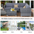 4 Pieces Rattan Garden Furniture Set, Wicker Outdoor Furniture Set with Corner Sofa Loveseat Coffee Table Cushions, Conservatory Furniture Set for Patio Balcony Poolside, Grey