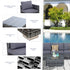 4 Pieces Rattan Garden Furniture Set, Wicker Outdoor Furniture Set with Corner Sofa Loveseat Coffee Table Cushions, Conservatory Furniture Set for Patio Balcony Poolside, Grey
