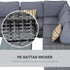 4 Pieces Rattan Garden Furniture Set, Wicker Outdoor Furniture Set with Corner Sofa Loveseat Coffee Table Cushions, Conservatory Furniture Set for Patio Balcony Poolside, Grey