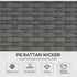 6PC Garden Rattan Sofa Set Bonzer Outdoor Furniture Patio Table Loveseat Stool Lounging Ottoman Aluminium Frame Wicker Weave Conservatory Grey