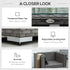 6PC Garden Rattan Sofa Set Bonzer Outdoor Furniture Patio Table Loveseat Stool Lounging Ottoman Aluminium Frame Wicker Weave Conservatory Grey