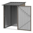 3.3 x 3.4ft Lean To Steel Garden Shed, with Locking Door - Brown/Grey