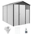 9 x 6FT Metal Outdoor Garden Shed, Galvanised Tool Storage Shed w/ Sloped Roof, Lockable Door for Patio Lawn, Dark Grey