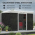 9ft x 4ft Metal Garden Shed, Outdoor Tool House with Foundation Kit, Ventilations and Double Doors, Dark Grey