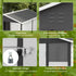 9 x 6FT Metal Outdoor Garden Shed, Galvanised Tool Storage Shed w/ Sloped Roof, Lockable Door for Patio Lawn, Dark Grey