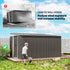 11.3 x 9.2ft Lean to Metal Garden Shed, Outdoor Galvanised Tool Storage House with Double Sliding Doors and 2 Air Vents, Grey