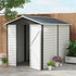 9 x 6FT Metal Outdoor Garden Shed, Galvanised Tool Storage Shed w/ Sloped Roof, Lockable Door for Patio Lawn, Dark Grey