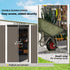 11.3 x 9.2ft Lean to Metal Garden Shed, Outdoor Galvanised Tool Storage House with Double Sliding Doors and 2 Air Vents, Grey