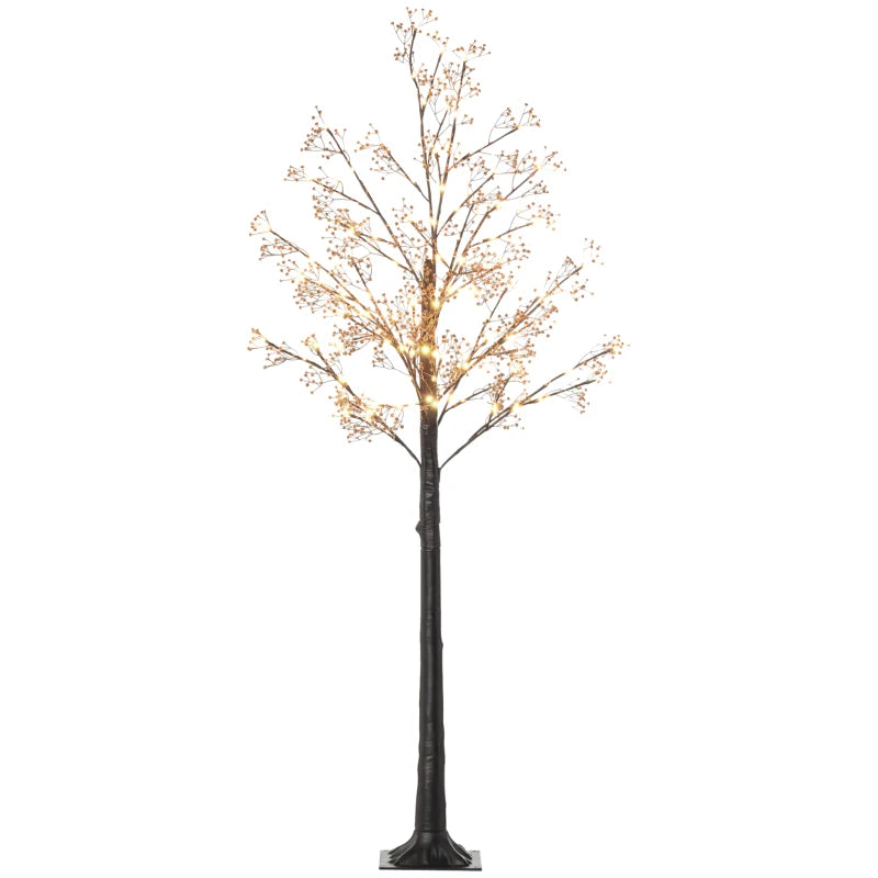 6ft Artificial Gypsophila Blossom Tree Light with 96 Warm White LED Light, Baby Breath Flowers for Home Party Wedding, Indoor and Outdoor Use