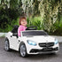Benz SLC 300 Licensed 12V Kids Electric Ride On, with Music, Remote Control, LED Headlights, Horn, White