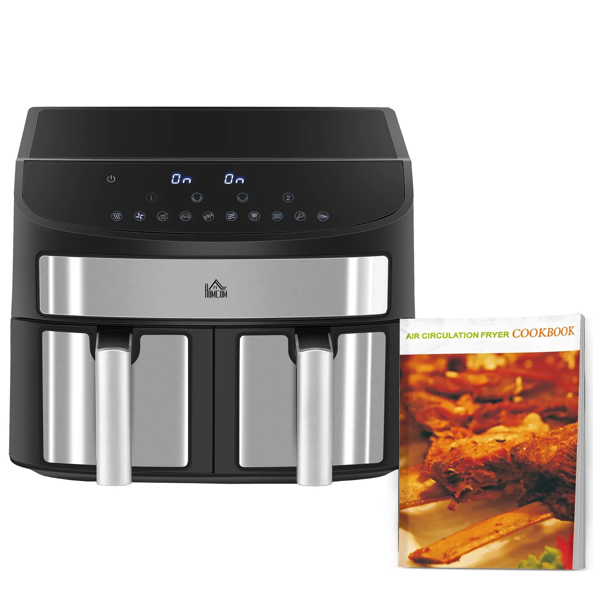 Dual Zone Air Fryer, 10-in-1 8L with Sync Cook & Sync Finish, 60-Minute Timer for Oil Free & Low Fat Cooking, 2400W Bargain Clearance Centre
